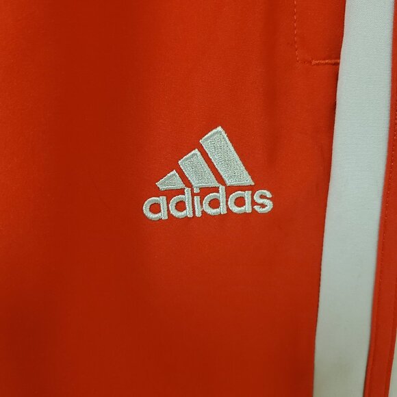 Adidas Scarlet Red Grey Stripes Track Pants Soccer Football Firebird - Picture 8 of 16